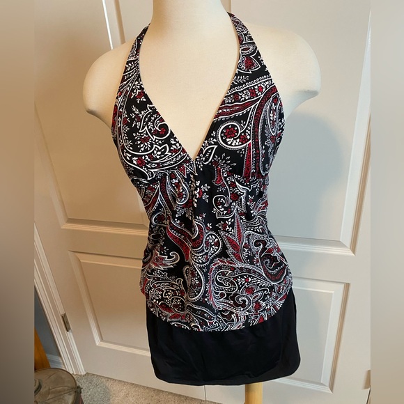 Lauren Ralph Lauren Other - Ralph Lauren Swim Tankini Womens Paisley Red Black Top 14 Bottom 12